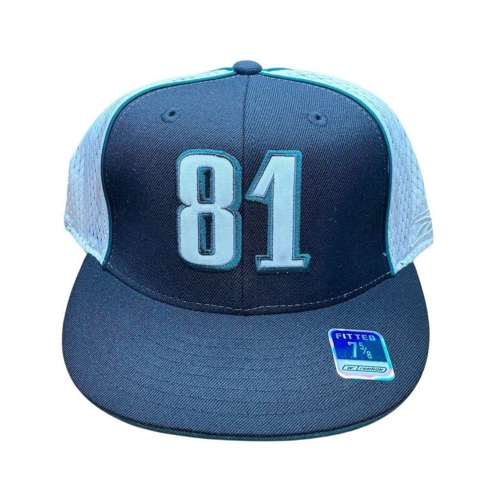 Philadelphia Eagles #81 Reebok Fitted Cap Green‎ Size 7 1/8 NFL Hat